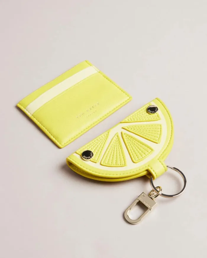 Lemon Slice Keyring And Card Holder Yellow Women Ted Baker Wallets and Card Holders