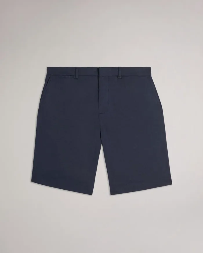 Linen Blend Half Elasticated Shorts Navy Men Ted Baker Clothing