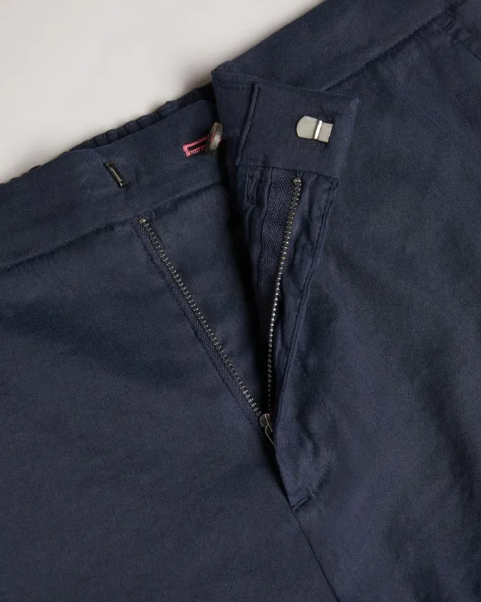 Linen Blend Half Elasticated Shorts Navy Men Ted Baker Clothing Linen Blend Half Elasticated Shorts Navy Men Ted Baker Clothing