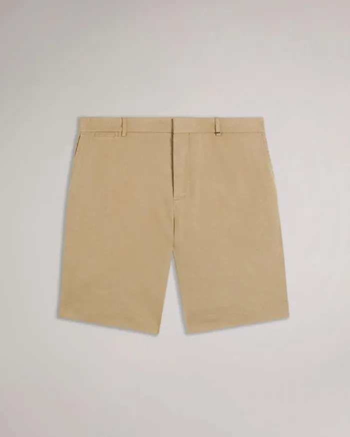 Linen Blend Half Elasticated Shorts Stone Men Ted Baker Clothing