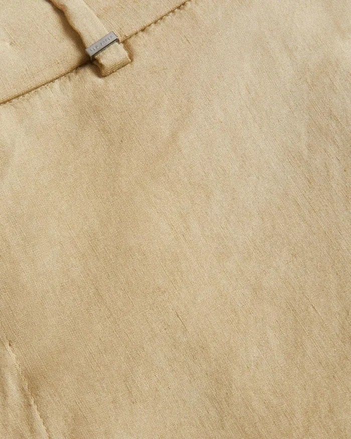 Linen Blend Half Elasticated Shorts Stone Men Ted Baker Clothing Linen Blend Half Elasticated Shorts Stone Men Ted Baker Clothing