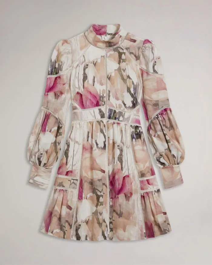 Linen Mini Dress Light Nude Women Ted Baker Clothing