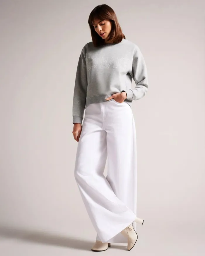 Logo Sweatshirt Gray Women Ted Baker Tops and TShirts Logo Sweatshirt Gray Women Ted Baker Tops and TShirts