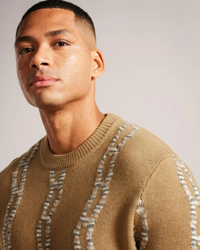 Long Sleeve Cable Knit Jumper Camel Men Ted Baker Clothing Long Sleeve Cable Knit Jumper Camel Men Ted Baker Clothing