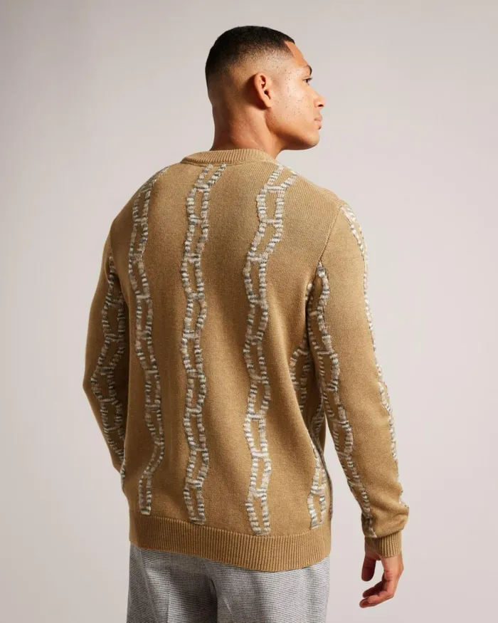 Long Sleeve Cable Knit Jumper Camel Men Ted Baker Clothing Long Sleeve Cable Knit Jumper Camel Men Ted Baker Clothing