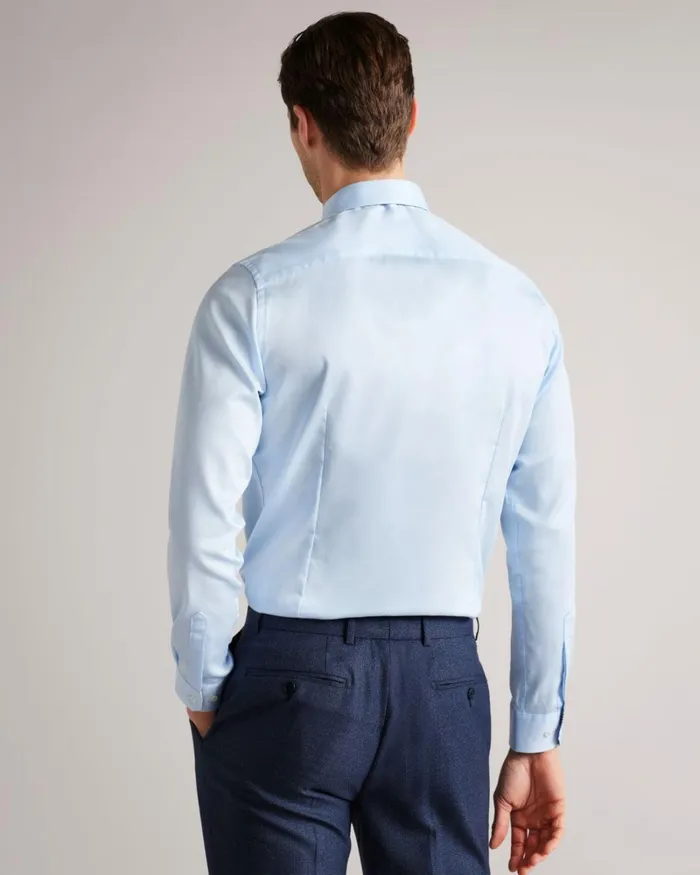 Long Sleeve Slim Fit Shirt Pale Blue Men Ted Baker Clothing