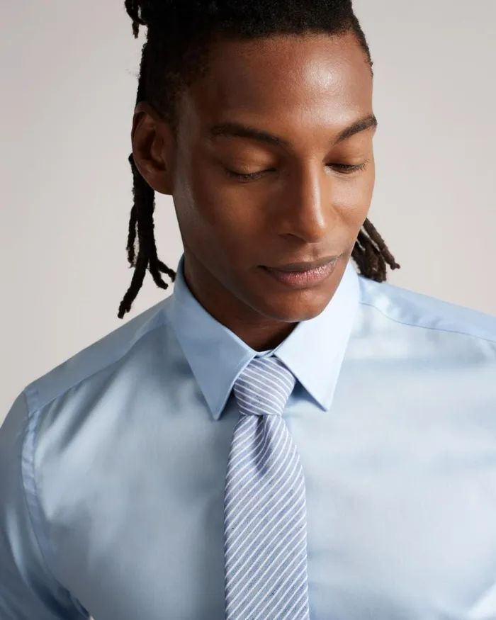Long Sleeve Slim Fit Shirt Pale Blue Men Ted Baker Clothing Long Sleeve Slim Fit Shirt Pale Blue Men Ted Baker Clothing