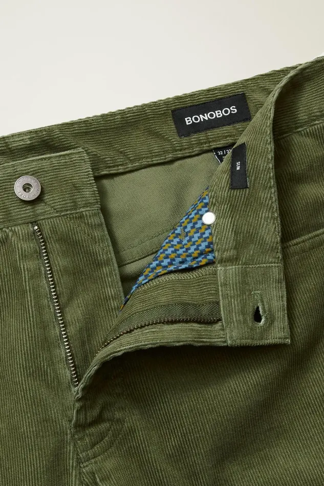 Men 5Pocket Pants Bonobos Corduroy 5Pocket Pants Beetle Green