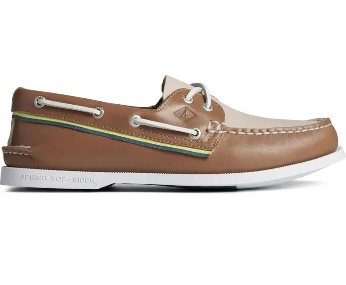 Men Authentic Original Nautical Boat Shoe Tan Multi Sperry Boat Shoes
