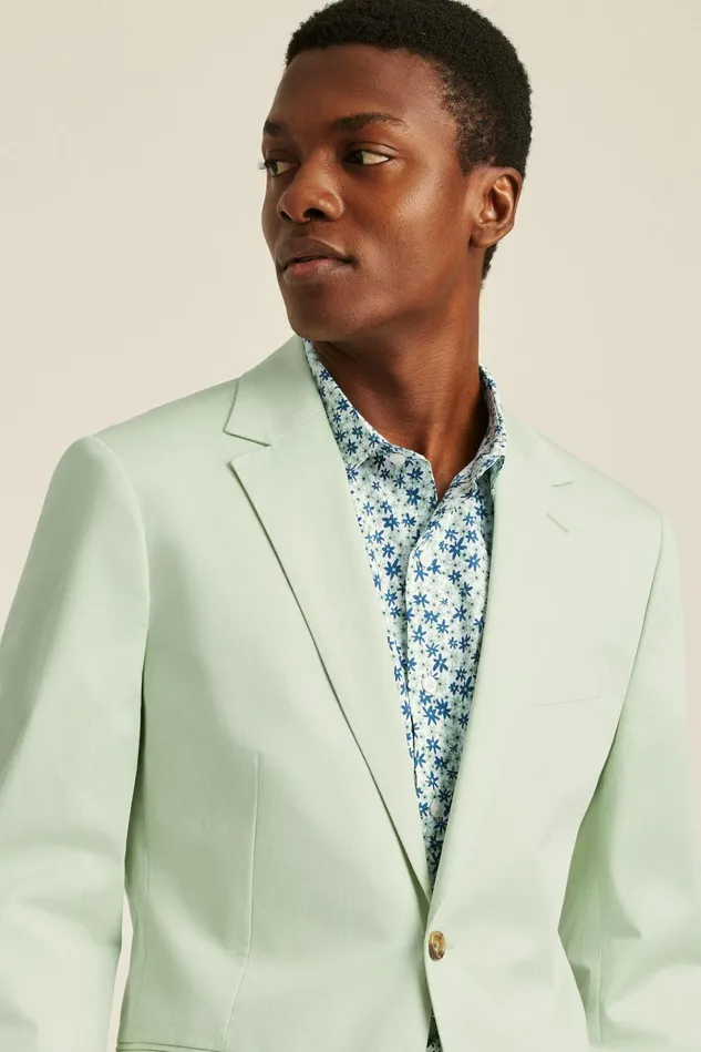 Men Blazers and Sport Coats Bonobos Italian Stretch Cotton Suit Jacket Mint Green