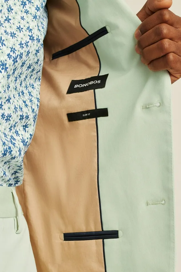 Men Blazers and Sport Coats Bonobos Italian Stretch Cotton Suit Jacket Mint Green