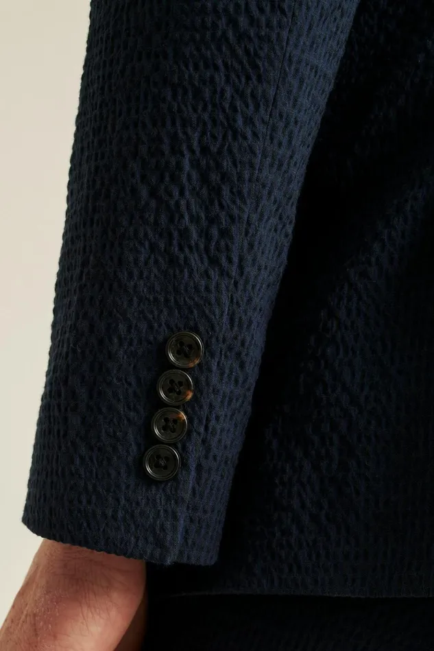 Men Blazers and Sport Coats Bonobos Italian Stretch Seersucker Suit Jacket Navy And Black Seersucker