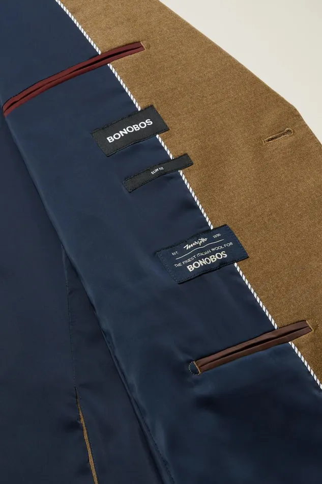 Men Blazers and Sport Coats Bonobos Jetsetter Italian Flannel Blazer Camel