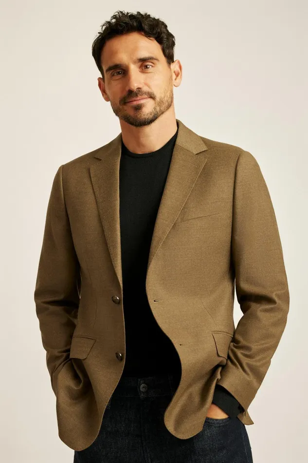 Men Blazers and Sport Coats Bonobos Jetsetter Italian Flannel Blazer Camel