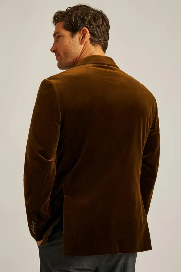 Men Blazers and Sport Coats Bonobos Jetsetter Italian Velvet Blazer Chocolate Brown
