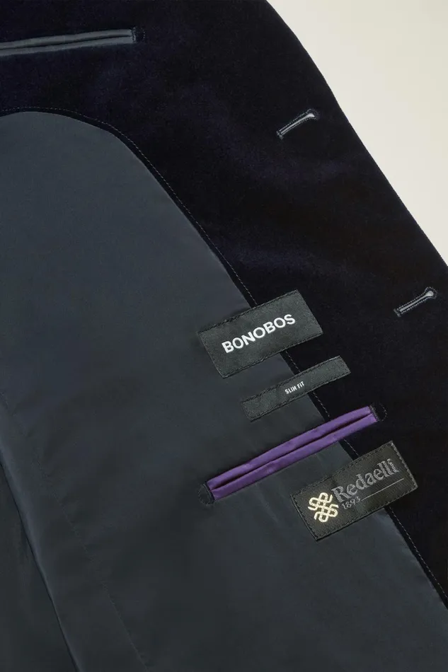 Men Blazers and Sport Coats Bonobos Jetsetter Italian Velvet Blazer Dark Plum