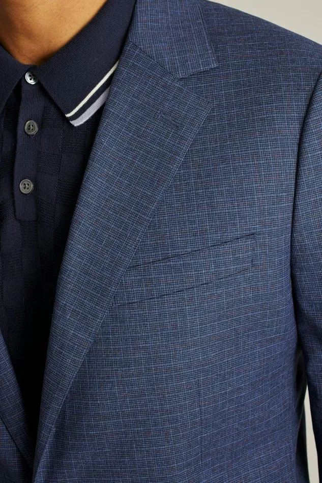 Men Blazers and Sport Coats Bonobos Jetsetter Italian Wool Blazer Mid Navy Check