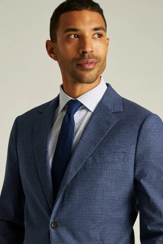 Men Blazers and Sport Coats Bonobos Jetsetter Italian Wool Blazer Mid Navy Check