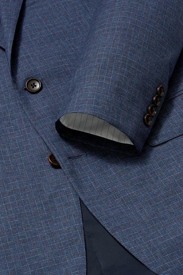 Men Blazers and Sport Coats Bonobos Jetsetter Italian Wool Blazer Mid Navy Check