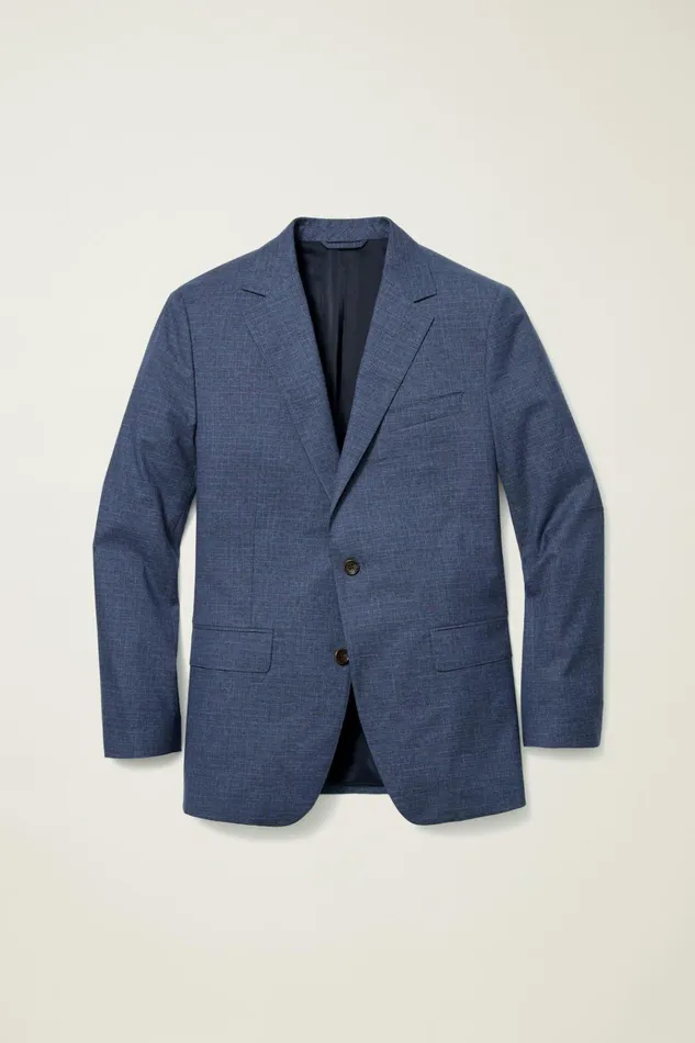 Men Blazers and Sport Coats Bonobos Jetsetter Italian Wool Blazer Mid Navy Check