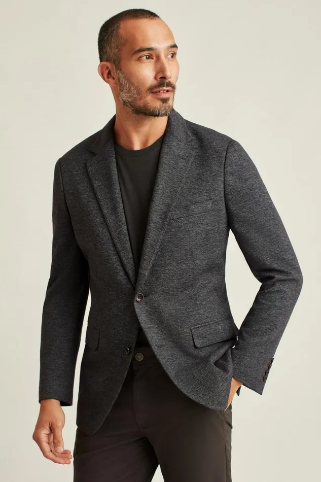 Men Blazers and Sport Coats Bonobos Jetsetter Knit Blazer Charcoal