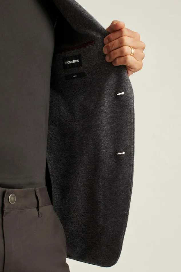 Men Blazers and Sport Coats Bonobos Jetsetter Knit Blazer Charcoal