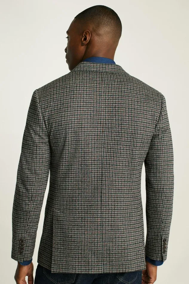 Men Blazers and Sport Coats Bonobos Jetsetter Knit Blazer Charcoal Club Check