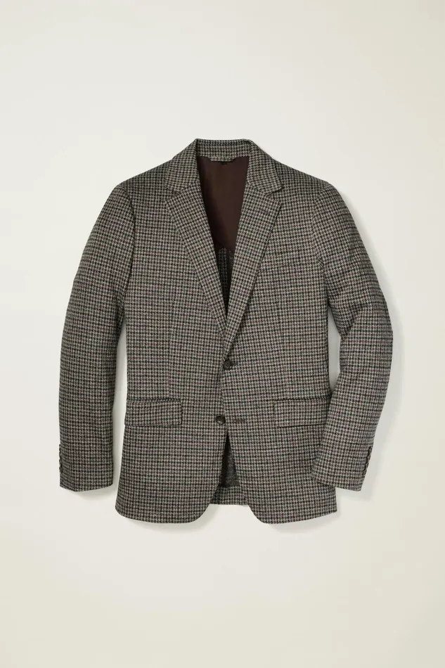 Men Blazers and Sport Coats Bonobos Jetsetter Knit Blazer Charcoal Club Check