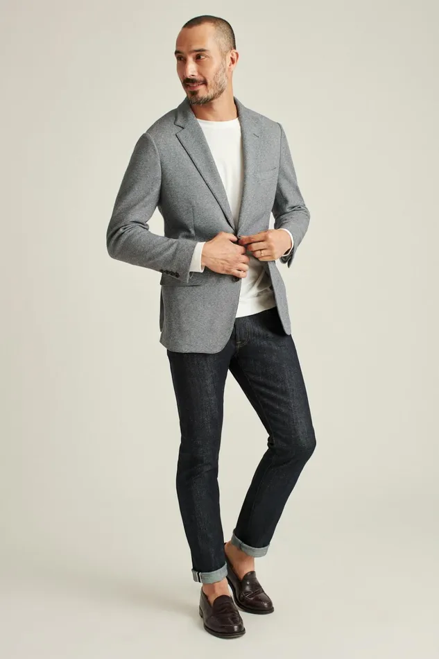 Men Blazers and Sport Coats Bonobos Jetsetter Knit Blazer Medium Grey