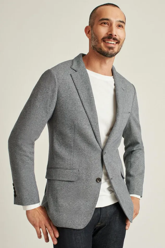 Men Blazers and Sport Coats Bonobos Jetsetter Knit Blazer Medium Grey