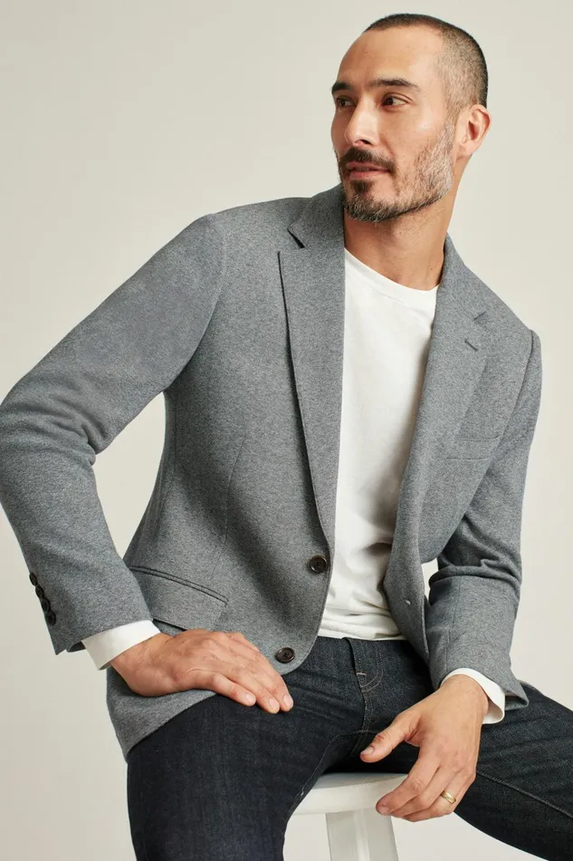 Men Blazers and Sport Coats Bonobos Jetsetter Knit Blazer Medium Grey