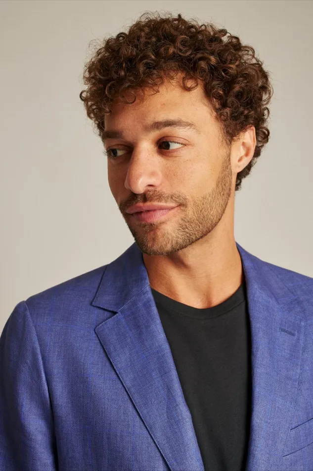 Men Blazers and Sport Coats Bonobos Jetsetter Unconstructed Blazer True Blues Windowpane