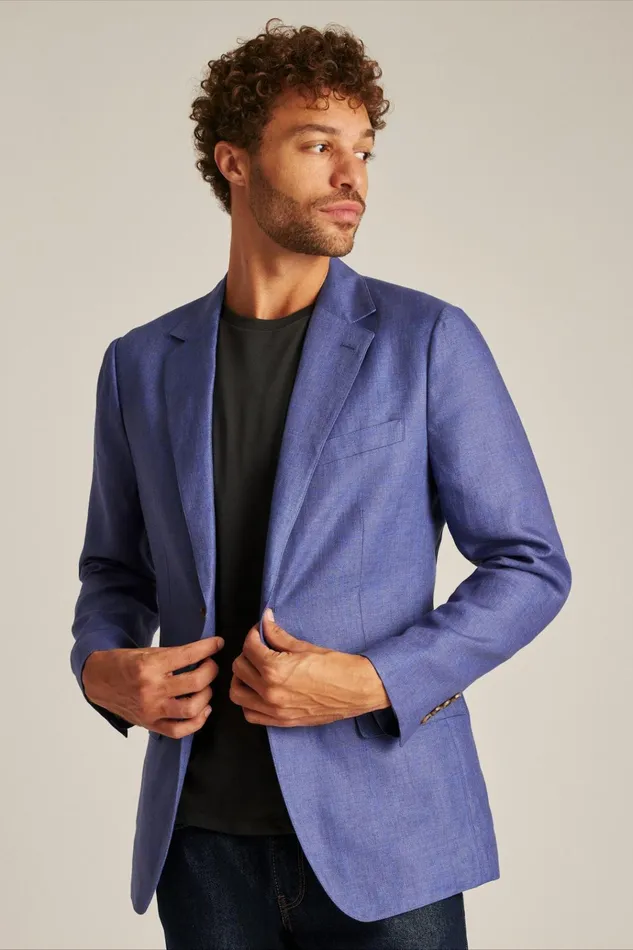 Men Blazers and Sport Coats Bonobos Jetsetter Unconstructed Blazer True Blues Windowpane
