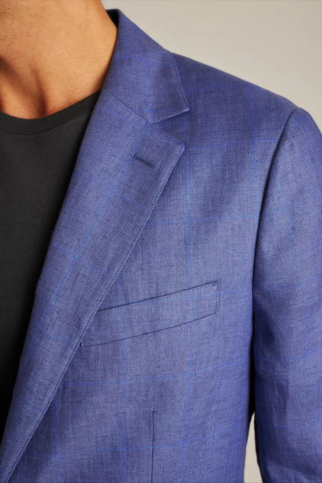 Men Blazers and Sport Coats Bonobos Jetsetter Unconstructed Blazer True Blues Windowpane