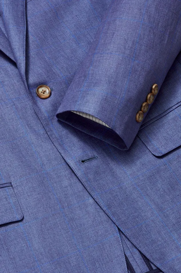 Men Blazers and Sport Coats Bonobos Jetsetter Unconstructed Blazer True Blues Windowpane