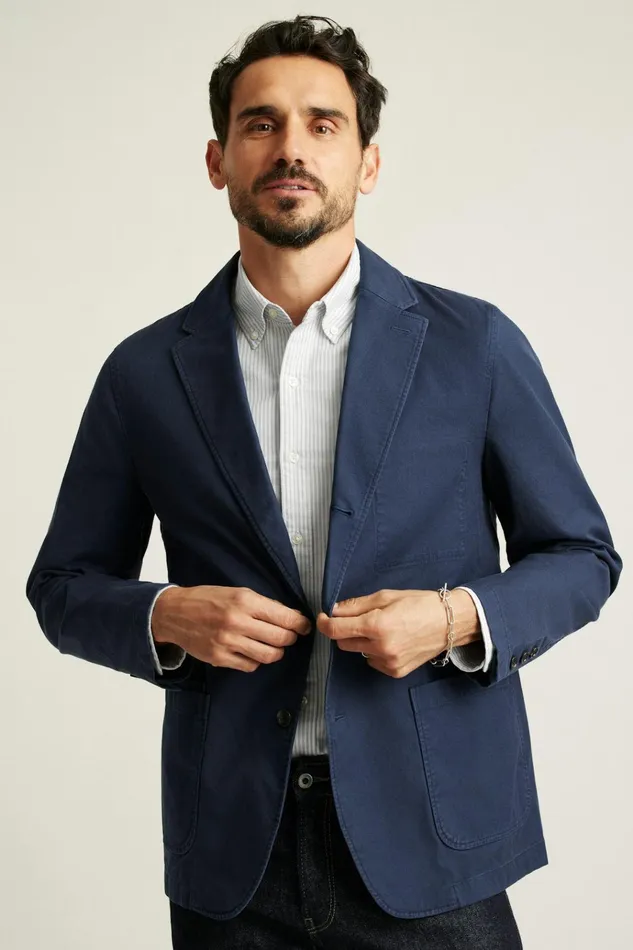 Men Blazers and Sport Coats Bonobos Jetsetter Washed Cotton Blazer Washed Navy
