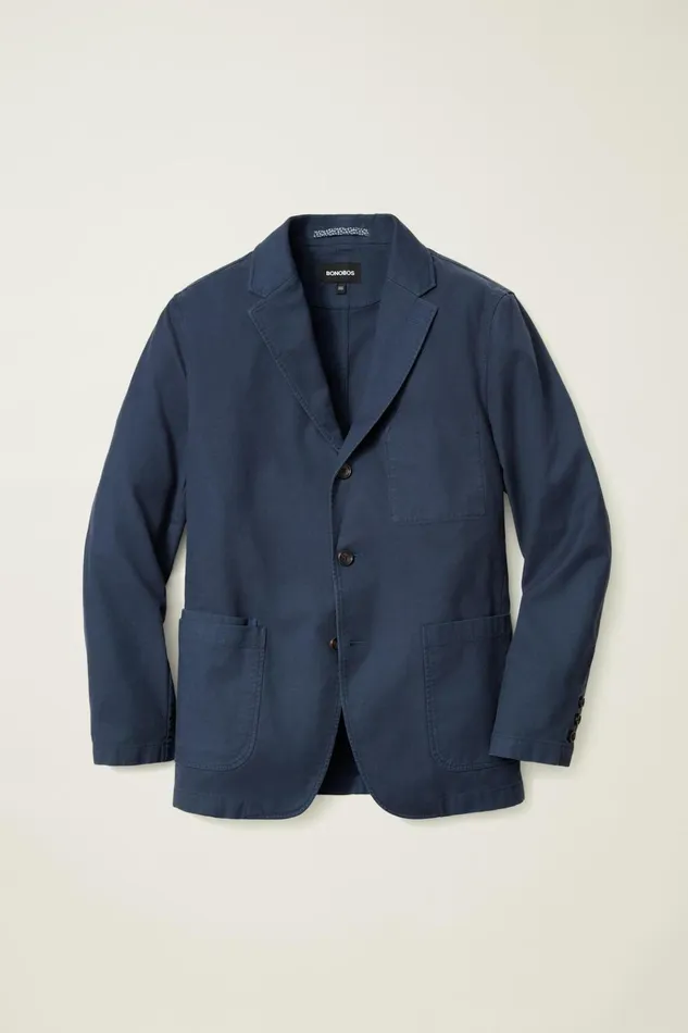 Men Blazers and Sport Coats Bonobos Jetsetter Washed Cotton Blazer Washed Navy