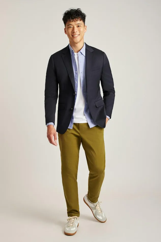 Men Blazers and Sport Coats Bonobos Jetsetter Wool Blazer Navy