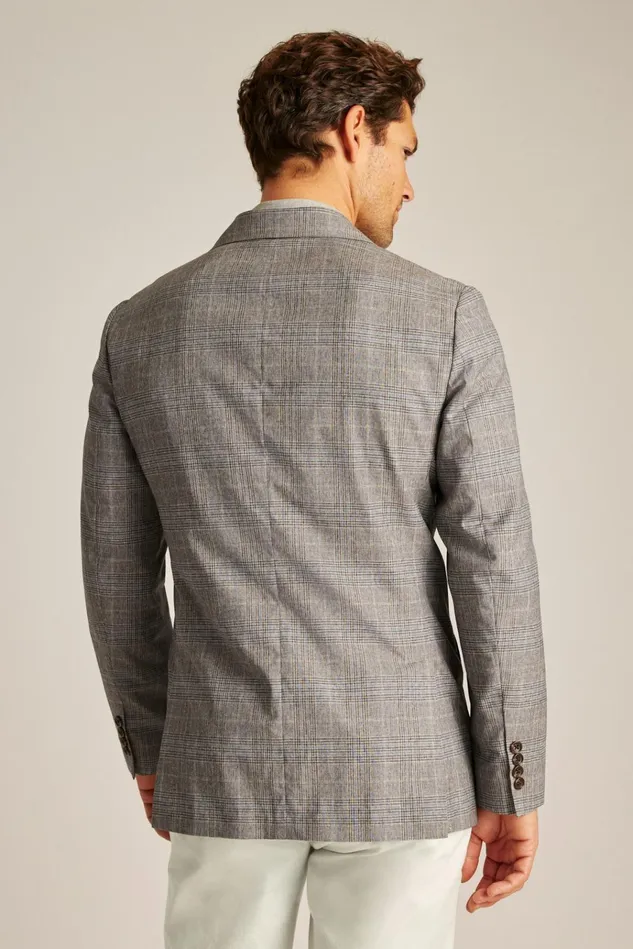 Men Blazers and Sport Coats Bonobos Unconstructed Italian Blazer Chocolate Blue Plaid
