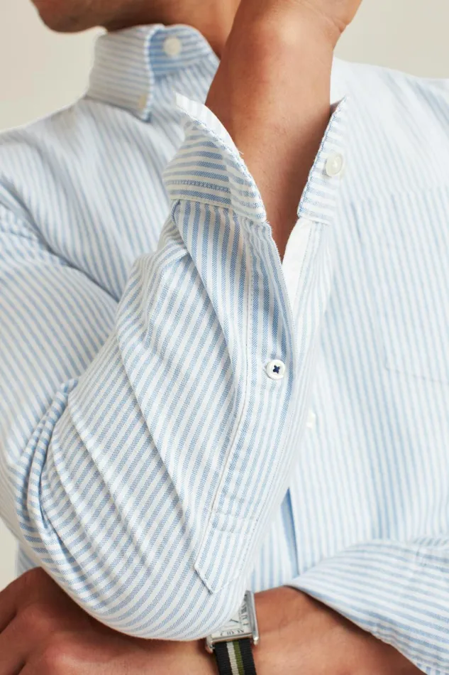 Men Business Casual Shirts Bonobos Everyday Oxford Shirt Blue Classic Stripe