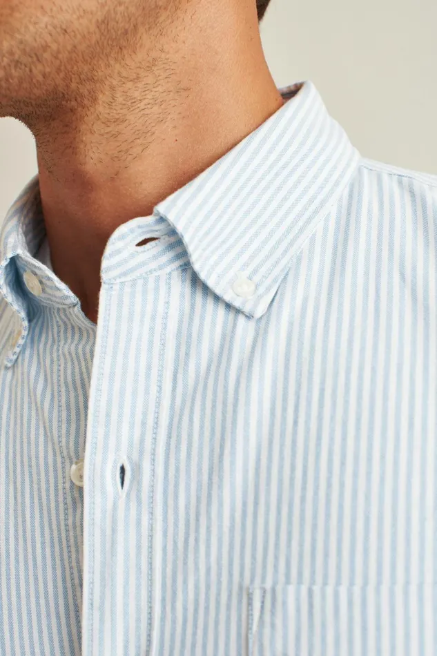 Men Business Casual Shirts Bonobos Everyday Oxford Shirt Blue Classic Stripe