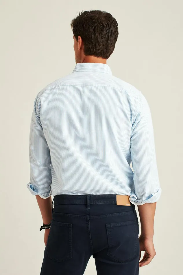 Men Business Casual Shirts Bonobos Everyday Oxford Shirt Blue Classic Stripe