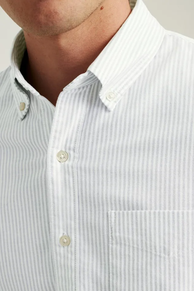 Men Business Casual Shirts Bonobos Everyday Oxford Shirt Grey Classic Stripe