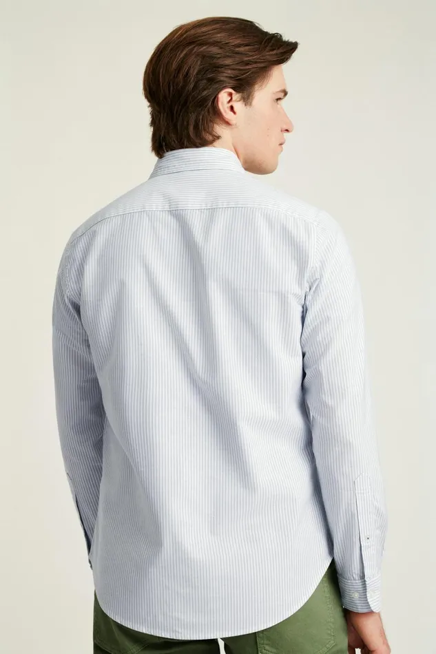 Men Business Casual Shirts Bonobos Everyday Oxford Shirt Grey Classic Stripe