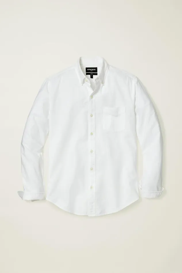 Men Business Casual Shirts Bonobos Everyday Oxford Shirt White