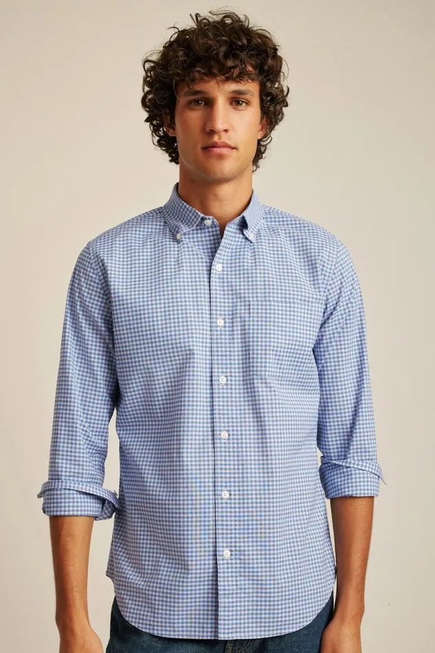 Men Business Casual Shirts Bonobos Everyday Shirt Blue Lilac Mini Gingham