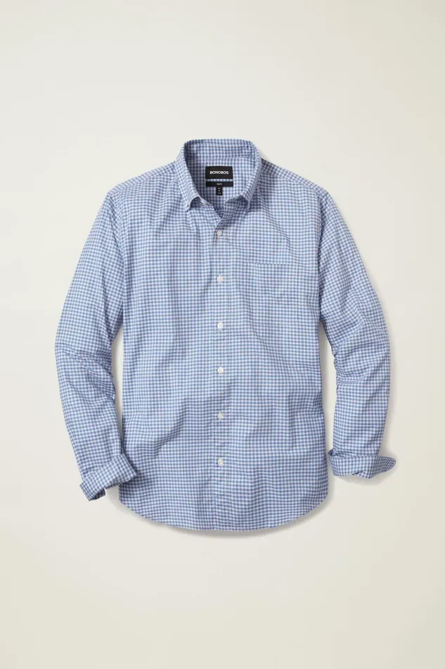 Men Business Casual Shirts Bonobos Everyday Shirt Blue Lilac Mini Gingham