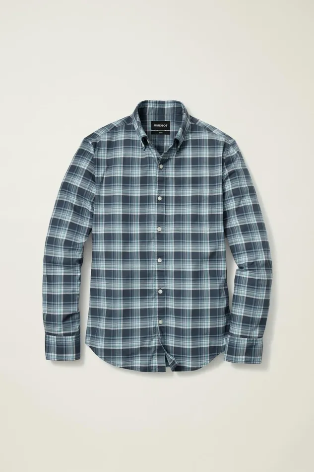 Men Business Casual Shirts Bonobos Everyday Shirt Breezy Blue Plaid