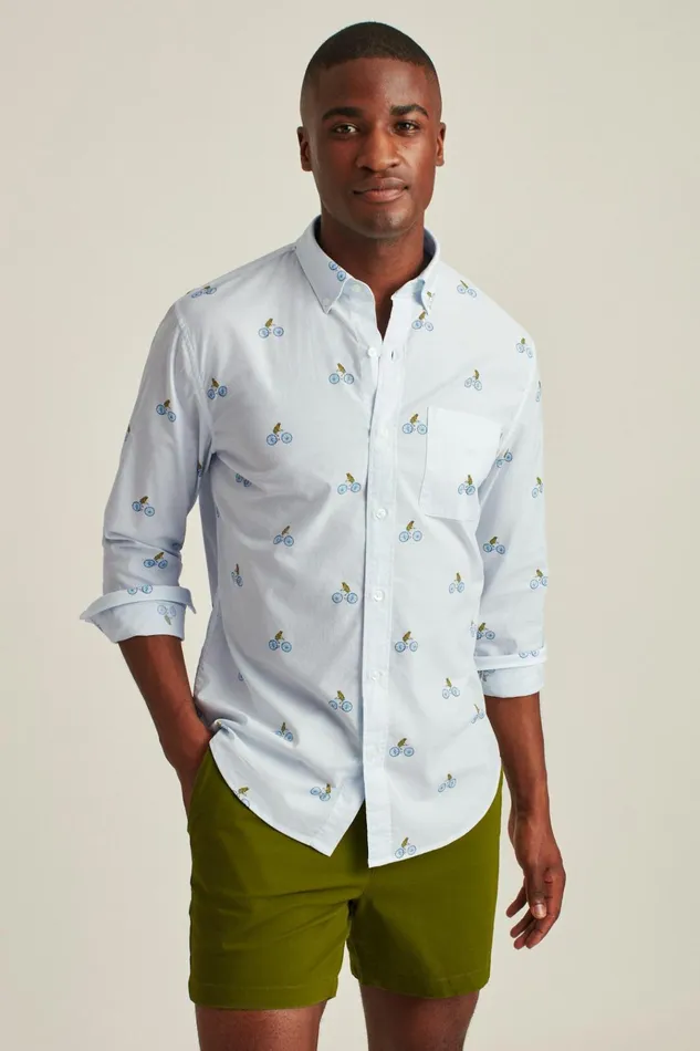 Men Business Casual Shirts Bonobos Everyday Shirt Frog On A Bike