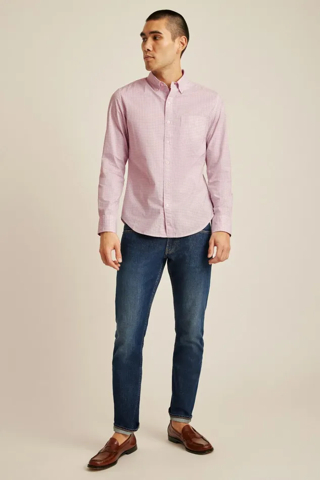 Men Business Casual Shirts Bonobos Everyday Shirt Mauve Mini Gingham
